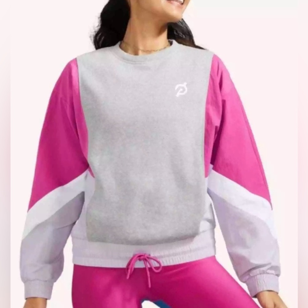 NWT Peloton‎ Chic Fabric Mix Pullover Size Small Womens Workout Top Long Sleeve